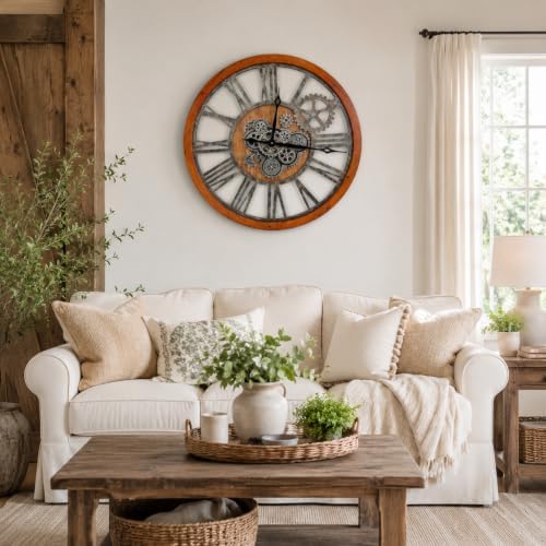 The B-Style Large Wall Clock 30 inch Brown and Bronze - Image 3