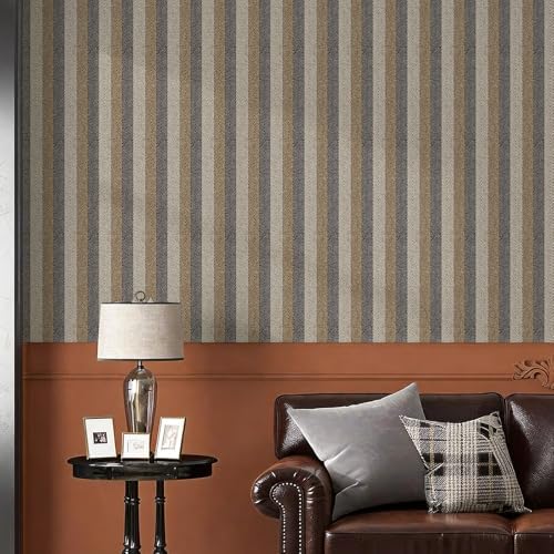 Simon&Siff Textured Fabric Geometric Peel and Stick Wallpaper 17.3"x800" - Image 4