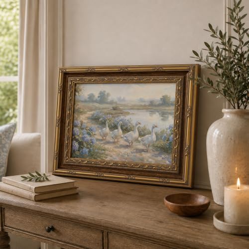 Vintage Gold Framed Geese Farmhouse Canvas Wall Art 9x11 Inch - Image 6