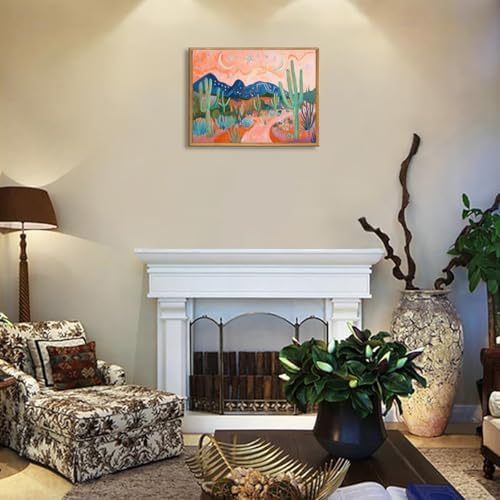 AtterrirArt Framed Western Desert Wall Art Boho Cactus Wall Dcor 8*10 inch - Image 6