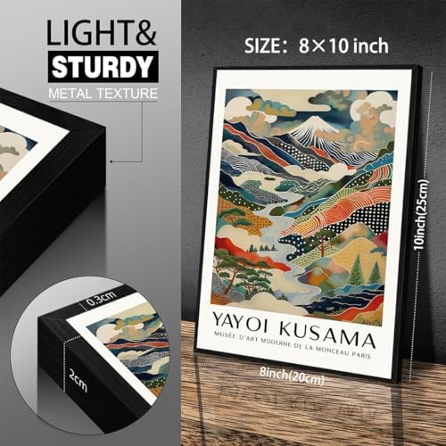 Black Framed Wall Art Yayoi. Kusama Posters Vintage Japanese Canvas Prints - Image 2