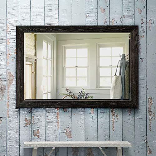 Renditions Gallery Rectangular Vintage Black Wood Framed Body Mirror Verticle - Image 2