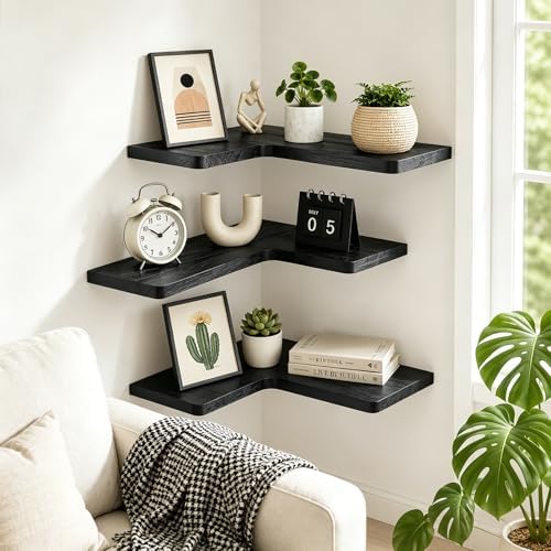 Solid Wood Corner Floating Shelves - Image 7