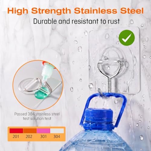 24 Pack Clear Adhesive Wall Hooks - Image 4