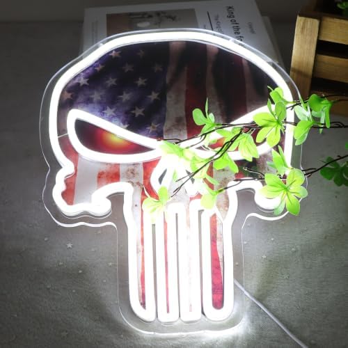 Punisher Skull Neon Signs for Wall Decor Neon Lights for Bedroom Led Business - Image 2