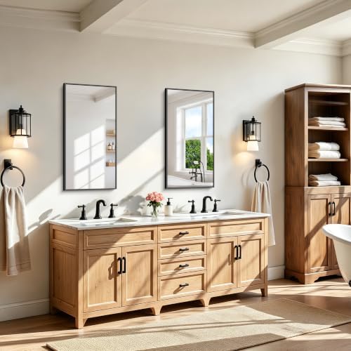 KOCUUY Black Mirror, Vanity Mirror, Large Rectangle Mirror - Image 4