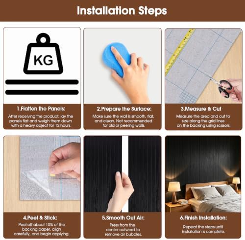 3D Peel and Stick Wall Panels PVC Grille Slat 118"x15.8" Self-Adhesive Wall - Image 5