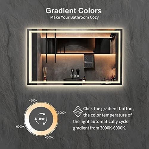 Lighted Vanity Mirror, 60x36 Inch Gradient Front and Backlit LED Mirror - Image 3