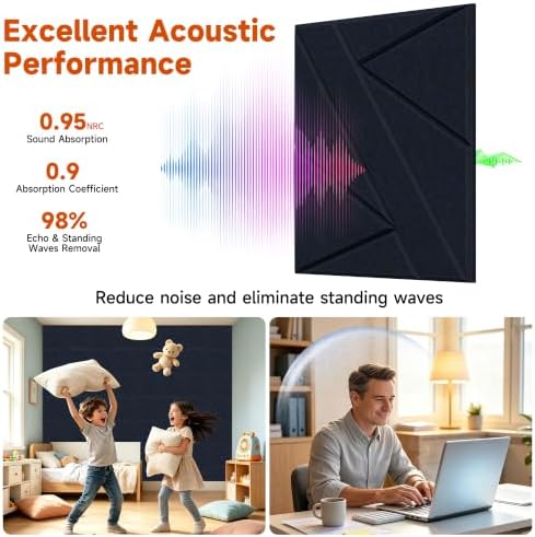 TO-TH Acoustic Panels Peel and Stick Soundproof Wall Panel 12Pack - Image 3