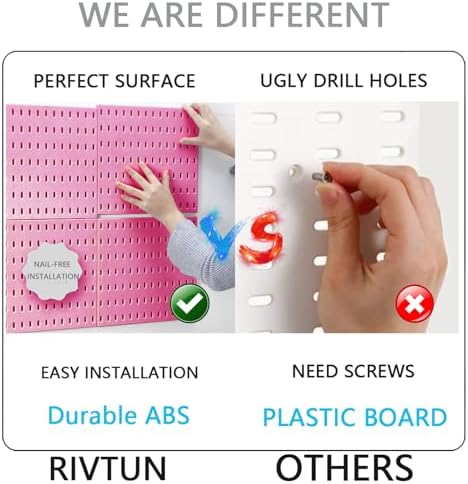 Pegboard Combination Kit for Wall Organizer, Wall Mounted Peg Board Kits for - Image 5