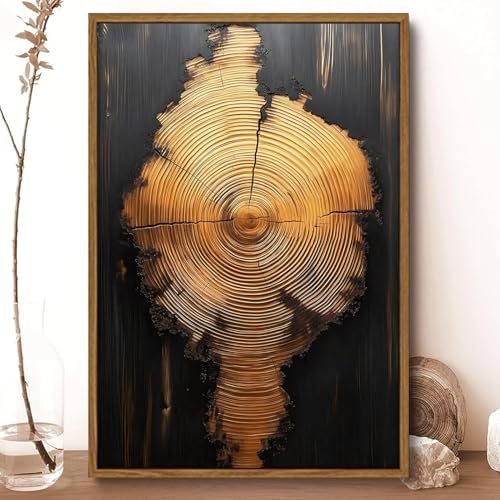 Tree Ring Wall Art Framed, Modern Nature Decor - Image 2