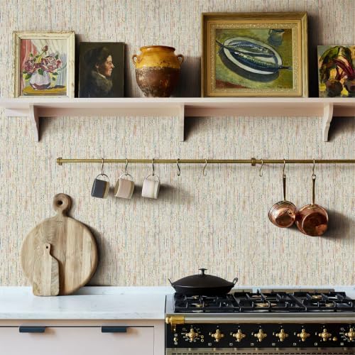 Okydoky Woven Peel and Stick Wallpaper 17.3"x118" Colorful Paint Grasscloth - Image 2