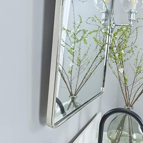 TEHOME Pivot Mirror Chrome Tilt Bathroom Vanity Mirror Black Metal Framed - Image 5