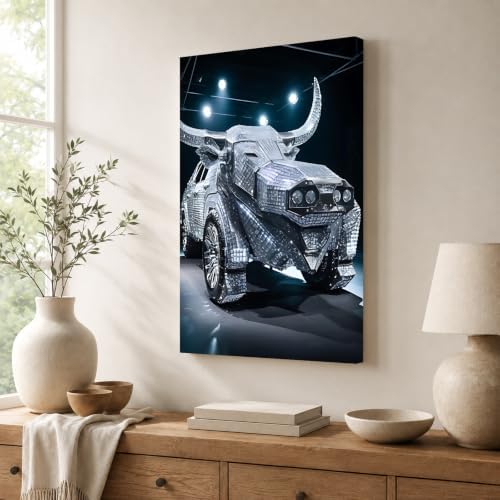 InkFlow Posters Diamond Car Canvas Poster - Image 3