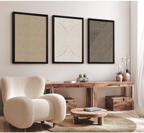 Boho Modern Wall Art Pictures Neutral Abstract Canvas Wall Decor Minimalist - Image 5