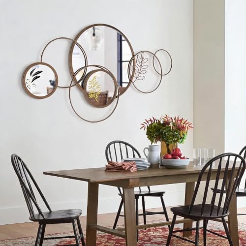 Wall Mirror Decorative, Bronze Mirror Wall Decor Large Round Mirror - Image 3