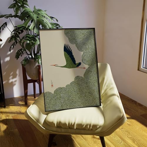 Japanese Flying Black Framed Wall Art Nature Bird Pictures Aesthetics Posters - Image 6