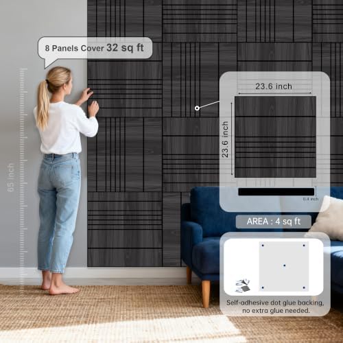 WoveN SounD Acoustic Wall Panels, 8 Pack, 23.6x23.6 in - Image 2