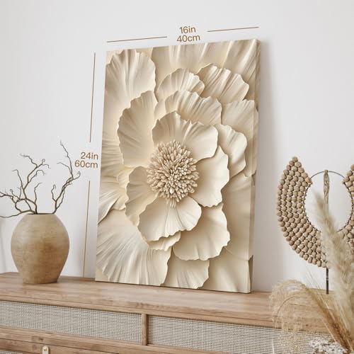 Hianan Wrapped Canvas Neutral Beige Botanical Wall Art Set of 3, 12x16 in - Image 6