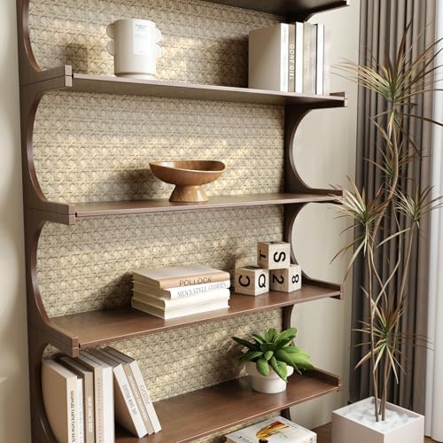 FunStick Tan Brown Rattan Wallpaper Peel and Stick Cane Webbing Wicker Weave - Image 4