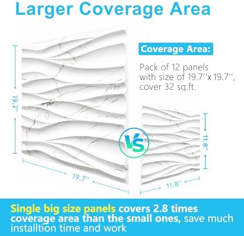STICKGOO Wave 3D Wall Panels, 19.7" x 19.7" - Image 6