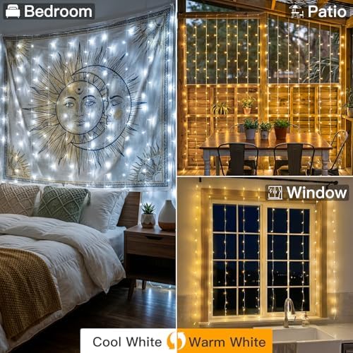 suddus Color Changing Curtain Lights, 200 Led Hanging Lights Outdoor, Fairy - Image 2