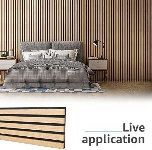 Art3d 4-Pack Soundproof Wood Slat Wall Panels, 94.5 x 7.9 Inch - Image 6