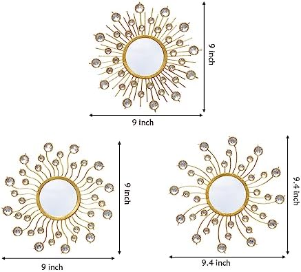 Mirror Wall Decor Sunburst Boho Gold Art Metal Living Room Bedroom Bathroom - Image 2