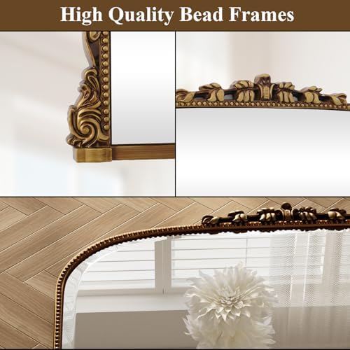 24"×32" Gold Arched Wall Mirror - Image 3