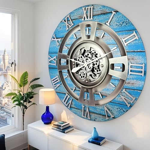 ImprovingLife The Gears Clock Real Moving Gear Wall Clock England Line) - Image 3