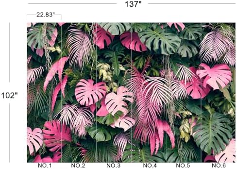 Pink Monstera Palm Tropical Leaves Wallpaper Peel Stick - Image 5