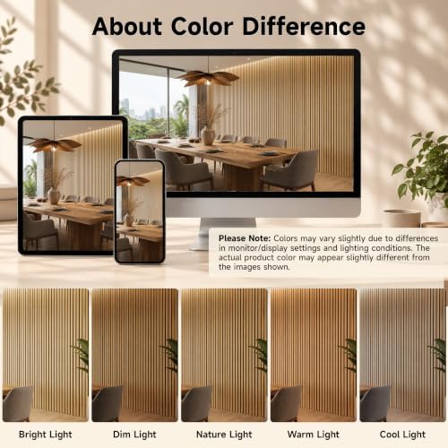 PIWA Acoustic Wood Slat Wall Panels, 10 Pack 23.6"x11.8" Oak - Image 3