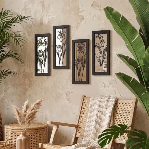 ZEXUIRU 4 Set Rustic Wall Mirrors - Image 2
