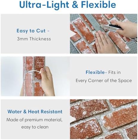 COMSTICKC 3D Faux Brick Wall Panels Peel and Stick - Image 4