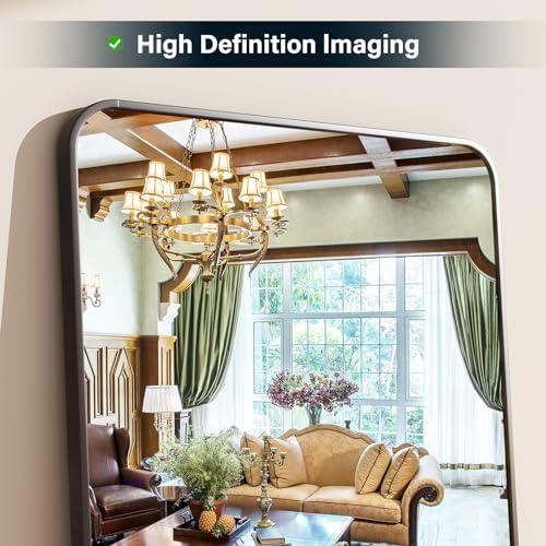 64"x21" Full Length Mirror, Full Body Rounded Corner Rectangle Mirrors - Image 5