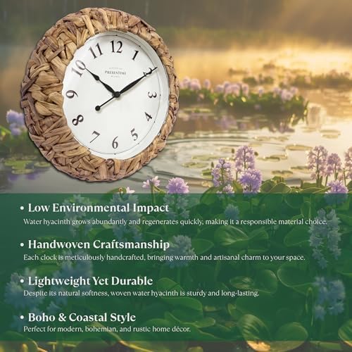 Presentime Farmhouse Series, Rustic Woven Clock - Image 3