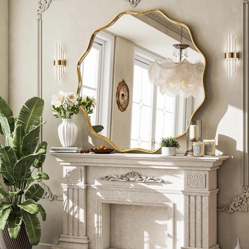 VooBang Gold Scalloped Circle Mirror by VooBang