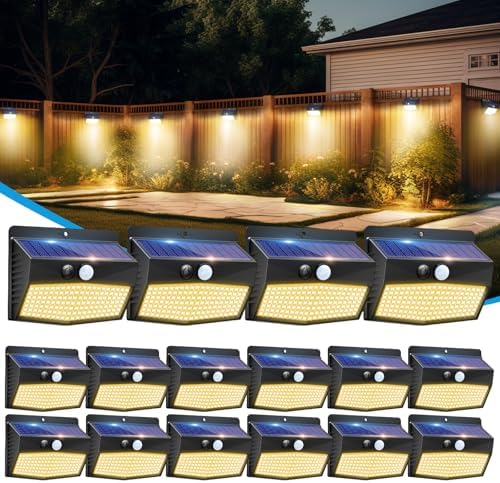 Peasur 16 Pack Solar Motion Sensor Lights Outdoor Waterproof by Peasur