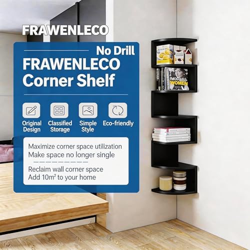 No-Drill Corner Shelf Wall Mount, 7-Tier Thickened Floating Bookshelf - Image 3