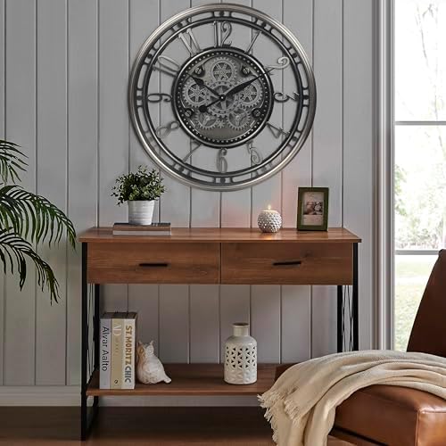 CLXEAST 28" Oversized Moving Gear Wall Clock - Image 5