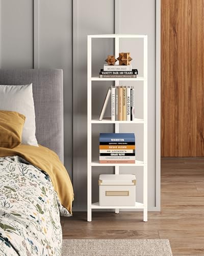 TUTOTAK Corner Shelf, 5-Tier Corner Bookshelf by ChoosetutotakFurnitureBuildYourCozyHome
