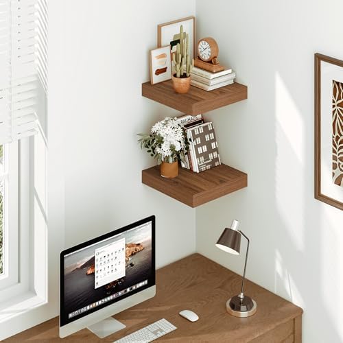 Vivelove Deep Floating Shelves, 12 X 12 Inch，Walnut - Image 2