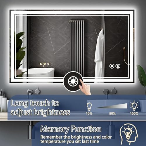 28" x 40" LED Mirror for Bathroom, Dimmable 3 Colors - Image 4