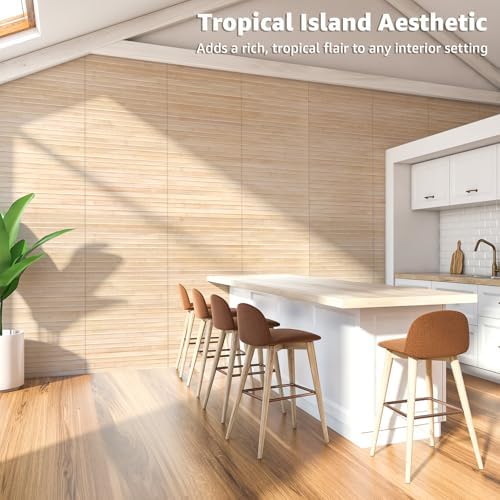 Art3d 12 x 96 in Pole Wrap Natural Bamboo Wall Panel, Carbonized - Image 2