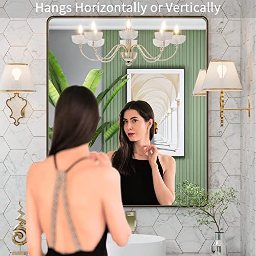 LOAAO 30"X36" Bronze Bathroom Mirror - Image 2