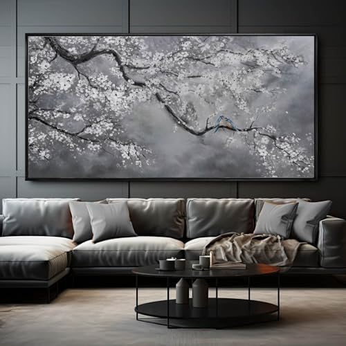 Kureful Nature Wall Decor Flowers White Pictures Art Bird Artwork Botanical - Image 2