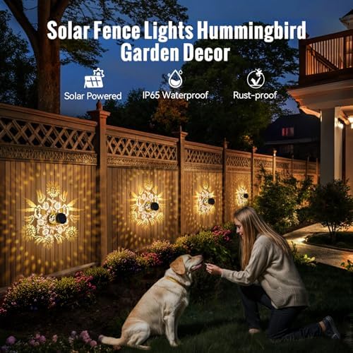 Solar Decorative Mandala Lights 2 Pack, Solar Fence Wall Lights Outdoor - Image 6