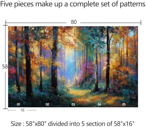Autumn Forest Scenery Bedroom Mural Peel and stick-58 x80 - Image 4