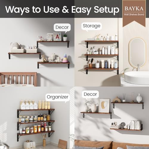 BAYKA 22.4 Inch Long Wall Mounted Floating Shelves - Image 4