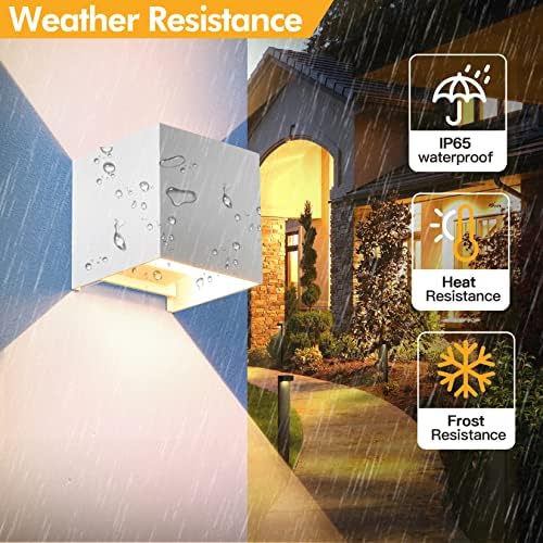 2 Pack Outdoor Wall Lights Exterior/Interior Wall Sconces Up and Down Lights - Image 5